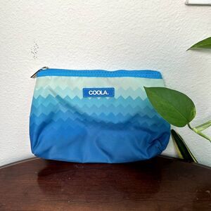 Coola Blue Wave Zip Pouch – Travel Makeup Bag Cosmetic Toiletry Organizer